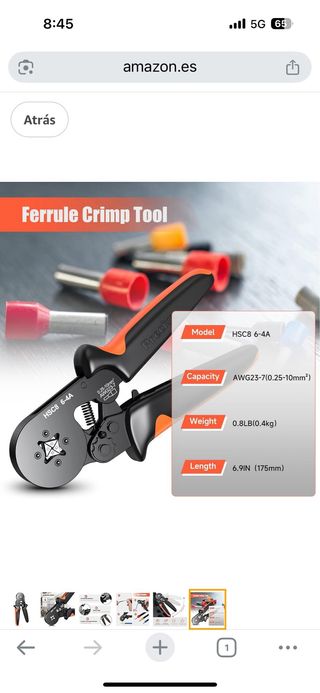 Alicates Crimpadora 4 Lados 0.25-10mm²