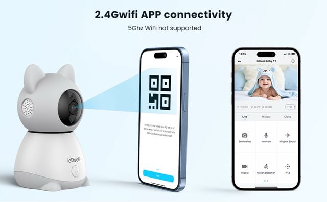 Cámara Vigilabebés ieGeek 2K Complementaria  APP