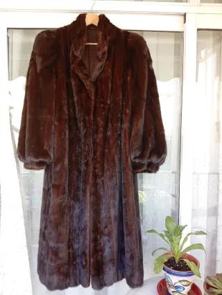 Abrigo vintage sintético marrón