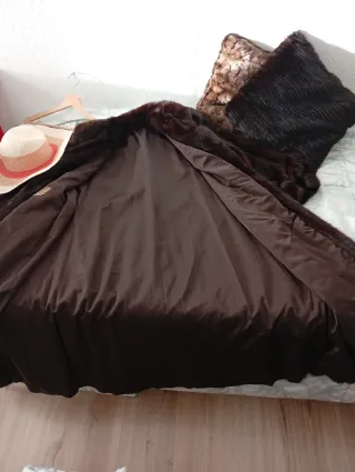 Abrigo vintage sintético marrón