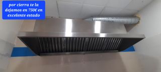 Campana extractora 2m con motor y tolva.