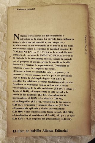 Libro - El Malestar En La Cultura - Sigmund Freud