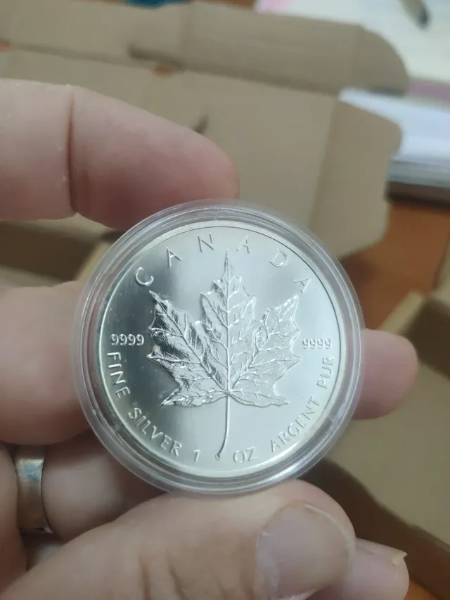 Moneda Plata 1 oz Hoja de Arce 1991