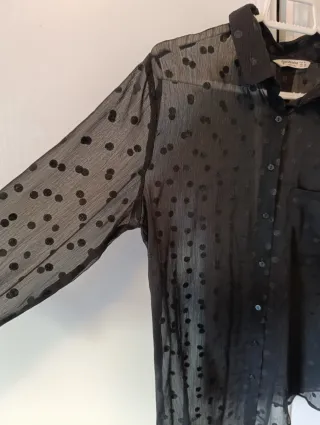 Camisa Transparente Negra M Stradivarius