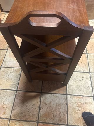 Mueble auxiliar madera 3 estantes cajón