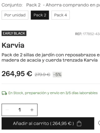 Conjunto de sillas Karvia Sklum