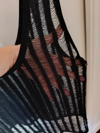 Top Zara Transparente Negro Talla M