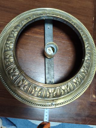 Plafón Techo Antiguo Cristal Metal Dorado