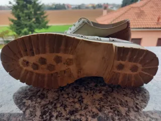 Scarpe Francesine bicolore bianche e marrone 37