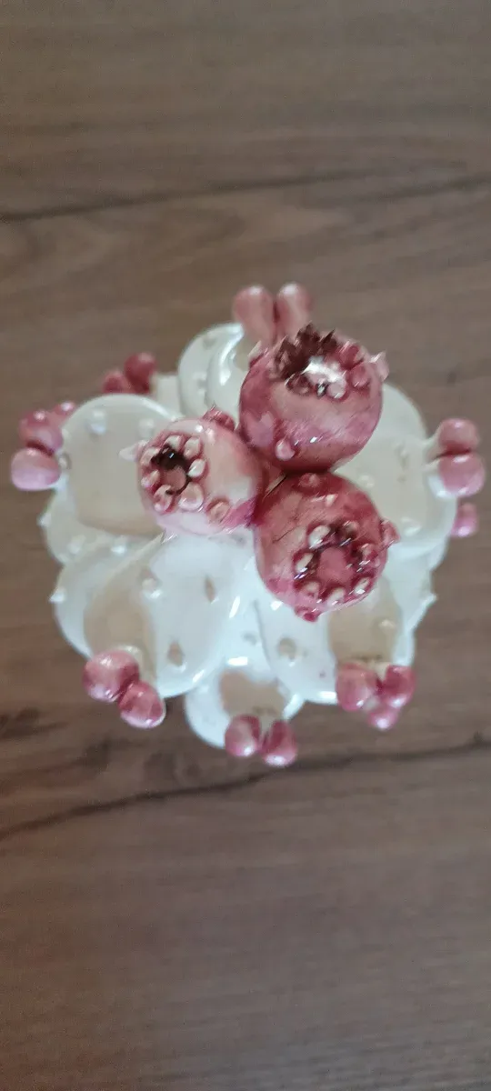 Alberello natalizio ceramica bianco rosa