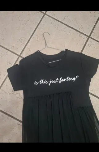 Vestitino donna nero con scritta