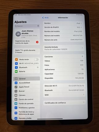 iPad Pro 11 128GB Plata + Apple Pencil