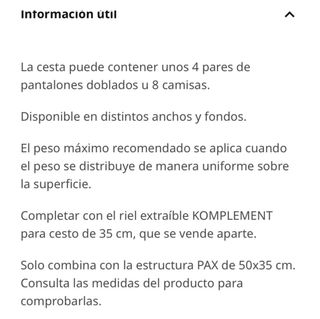 Cesto Rejilla Blanco Komplement Ikea 50x35