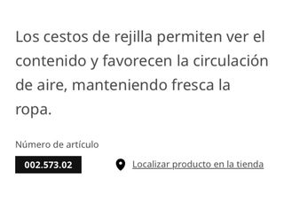 Cesto Rejilla Blanco Komplement Ikea 50x35