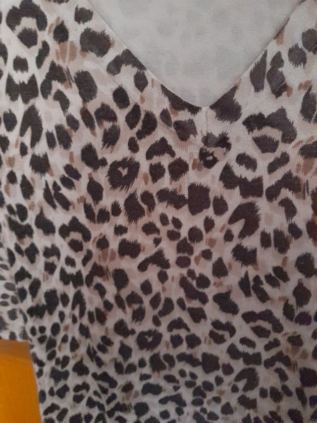 Vestido estampado animal print Blanco Talla L