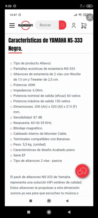 ALTAVOCES YAMAHA NS-333