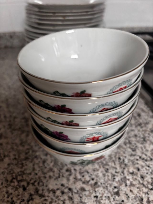 6 Tazones Porcelana China Decorados