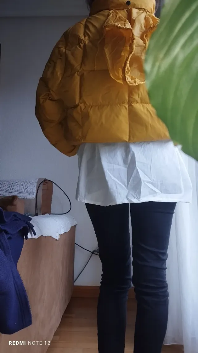 Cazadora plumífero vintage amarilla T46