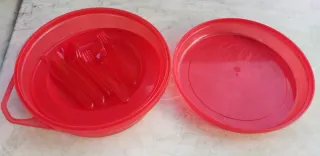 Kit Camping Vajilla Roja