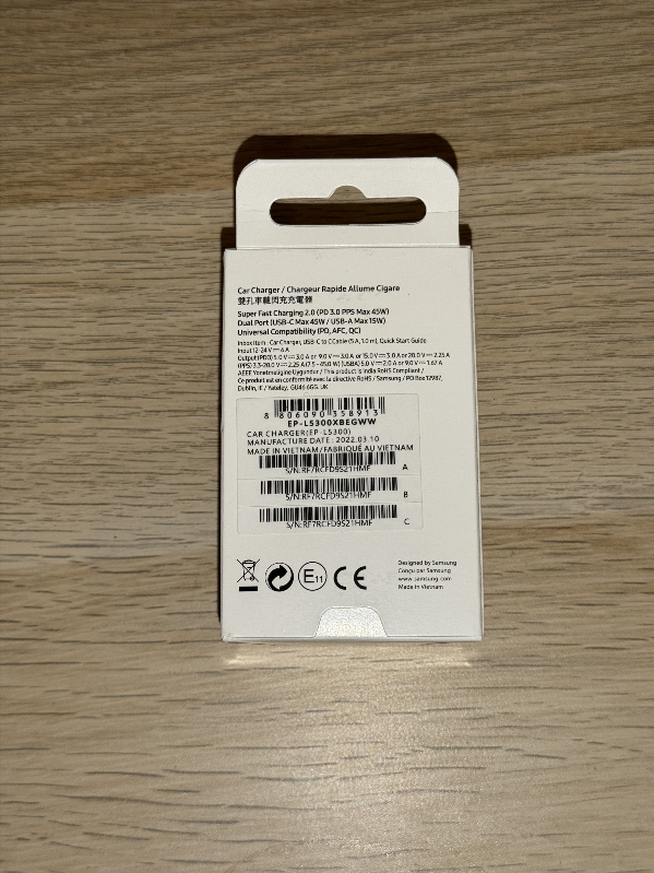Carregador de carro Samsung com cabo original