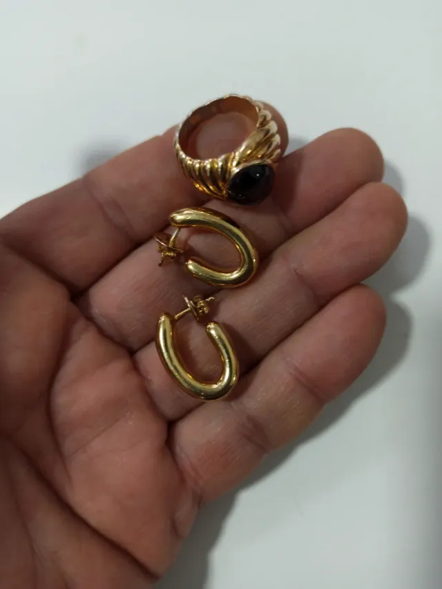 Conjunto Anillo y Pendientes Plata 925