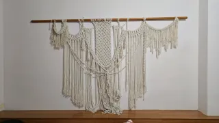 Cortina Macramé Bohemia Beige/Blanco