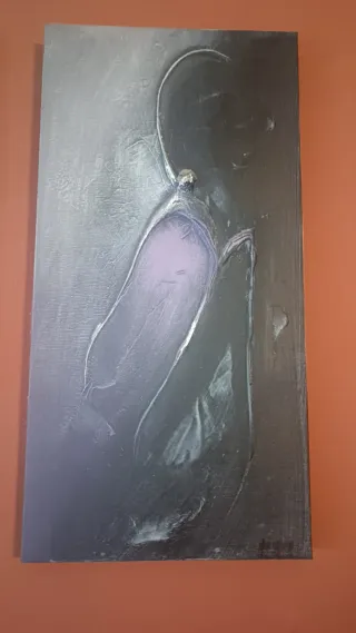 Tríptico óleo relieve lienzo