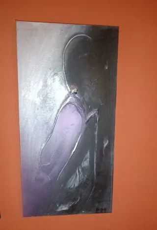 Tríptico óleo relieve lienzo