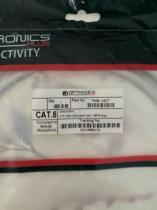 Cable OPTRONICS CAT.6 UTP 1.0M Gris