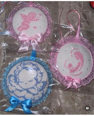 Quadretto punto croce fatto a mano culla