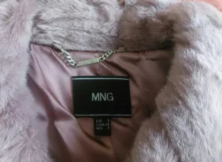 Chaquetón pelo malva Mango