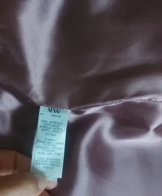 Chaquetón pelo malva Mango