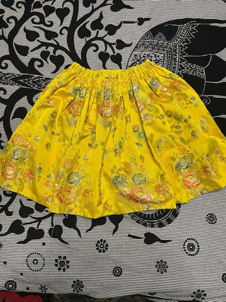 Falda traje fallera niña amarilla