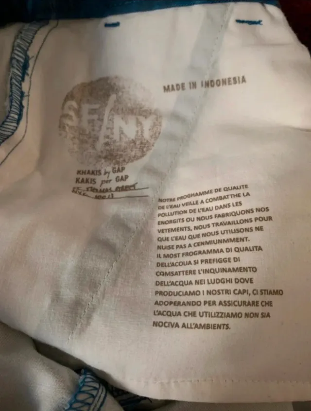 GAP Talla 36-38 - Pantalón azul animal print 