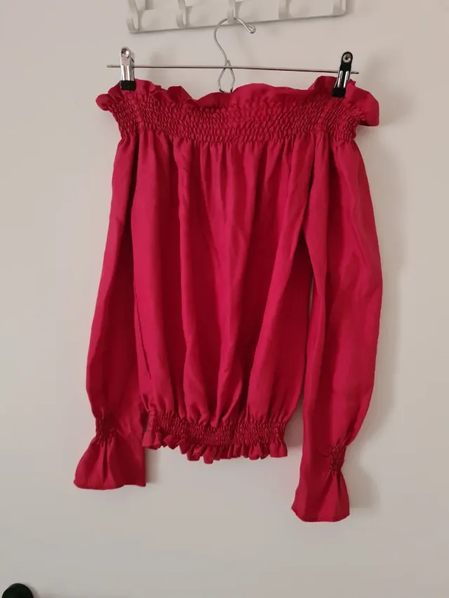 Top Hombros Descubiertos Rojo Talla Única