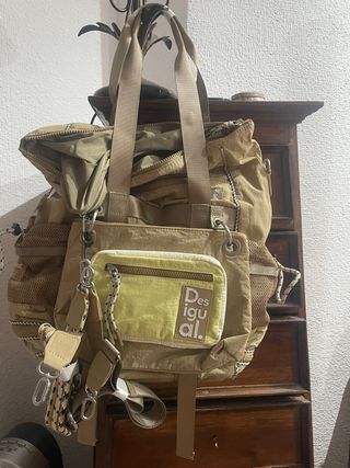 Mochila Desigual Voyager XL Beige/Amarilla