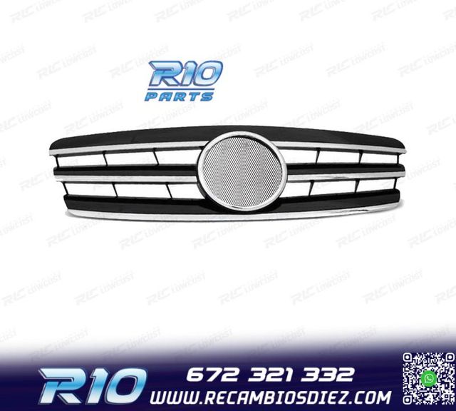 PARRILLA MERCEDES CLASE C W203 00-07 SPORTLOOK CROMO NEGRO