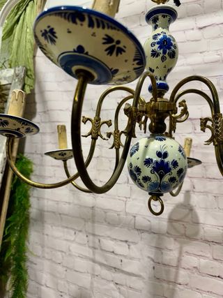 Lámpara de techo cerámica y bronce