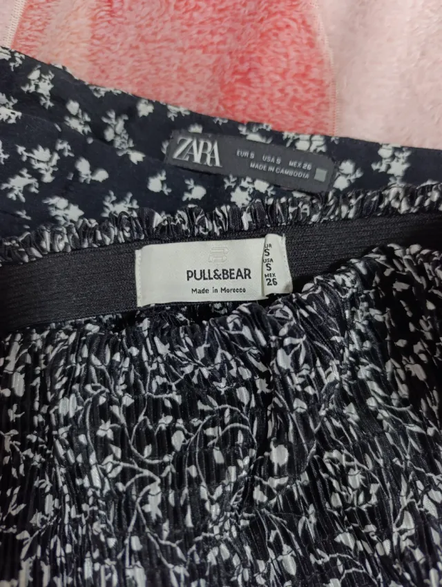 Falda estampada Pull&Bear y Zara precio conj. 4€