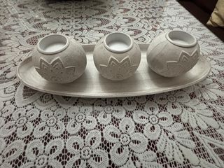 Adorno de cerámica para velas
