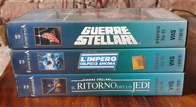 Lotto 3 VHS Guerre Stellari L'Impero Ritorno Jedi