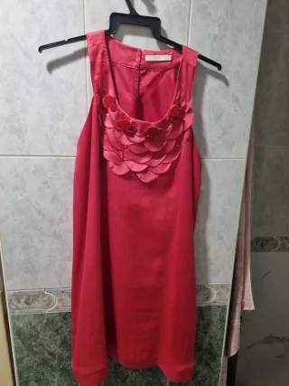 Vestido de raso color fresa