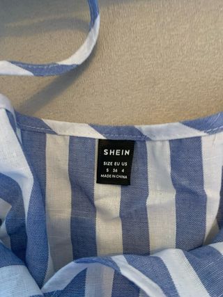 Mono corto Shein Talla S Rayas Azul Blanco