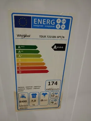 Lavadora Whirlpool Carga Superior A+++