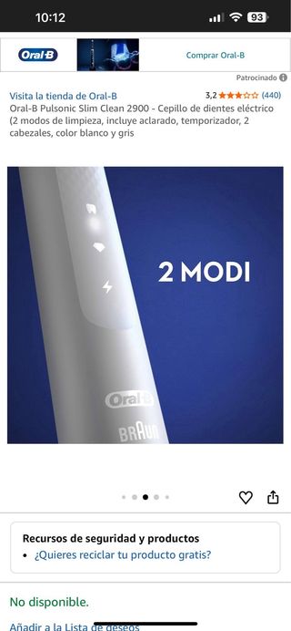 Oral-B Pulsonic Slim Clean 2900 Cepillo Eléctrico