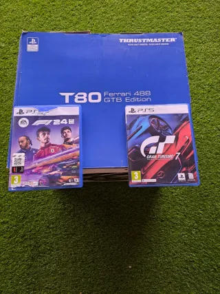 Volante Ferrari 488 T80 con Pedales para Play 5
