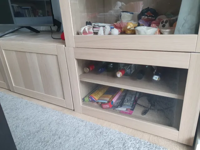 Mueble TV madera y cristal