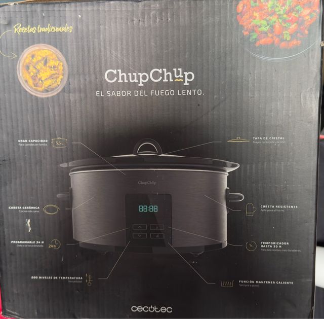 Pentola a cottura lenta Cecotec ChupChup 5,5 litri aperto e