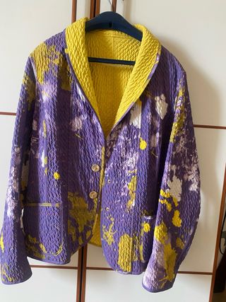 Giacca donna leggera viola e gialla