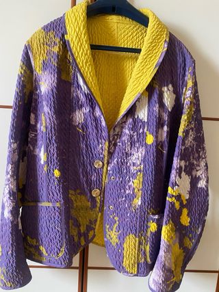 Giacca donna leggera viola e gialla